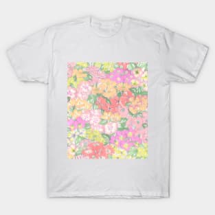 Colorful pastel color floral art T-Shirt